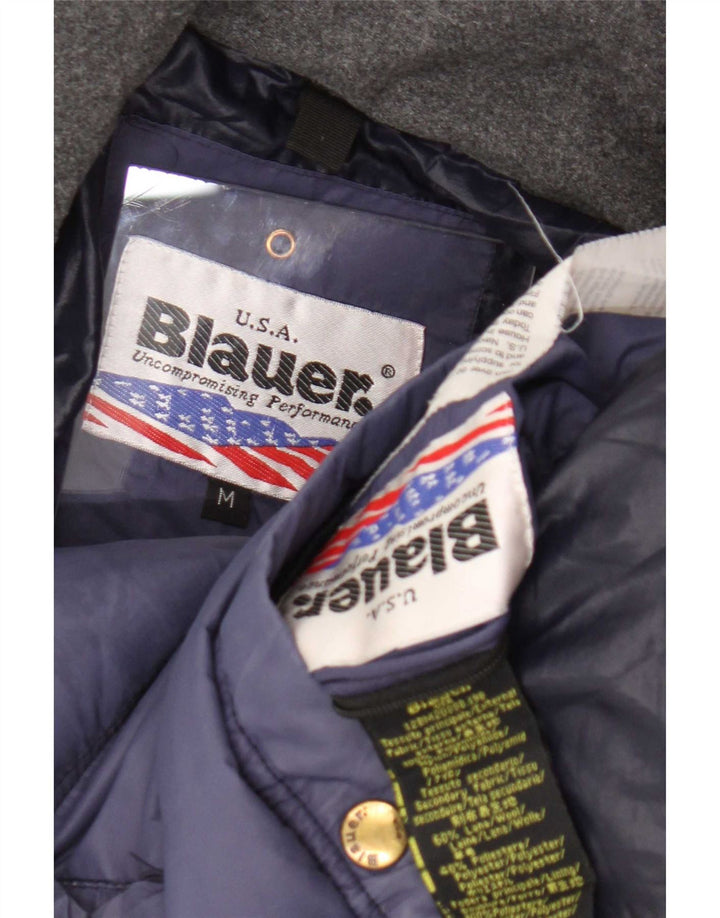 Blauer Polstret Herrejakke UK 38 Medium Navy Blue Polyamid