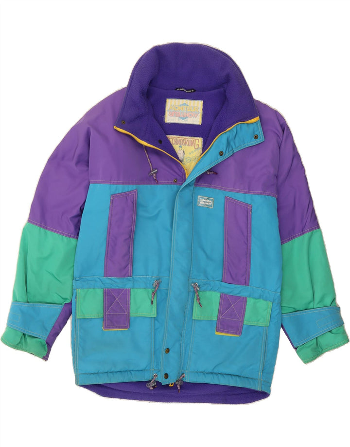 VINTAGE Mens Graphic Windbreaker Jacket IT 48 Medium Blue Colourblock Vintage Vintage and Second-Hand Vintage from Messina Hembry 