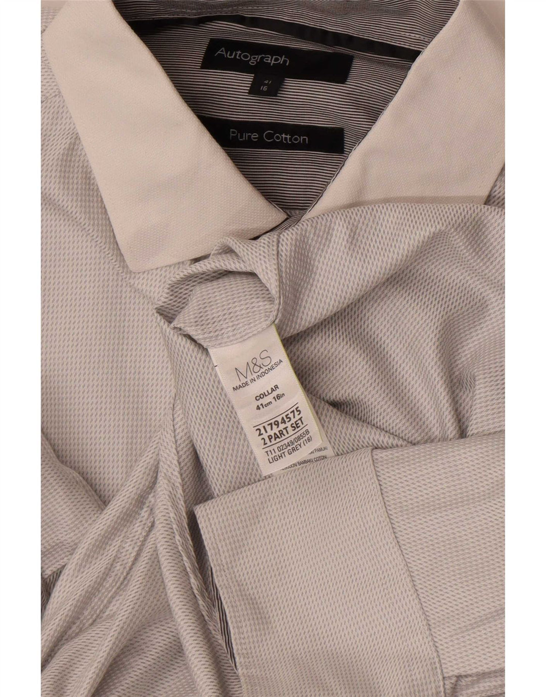 Marks & Spencer Herre Autograph Skjorte Størrelse 41 Medium Grå Bomuld