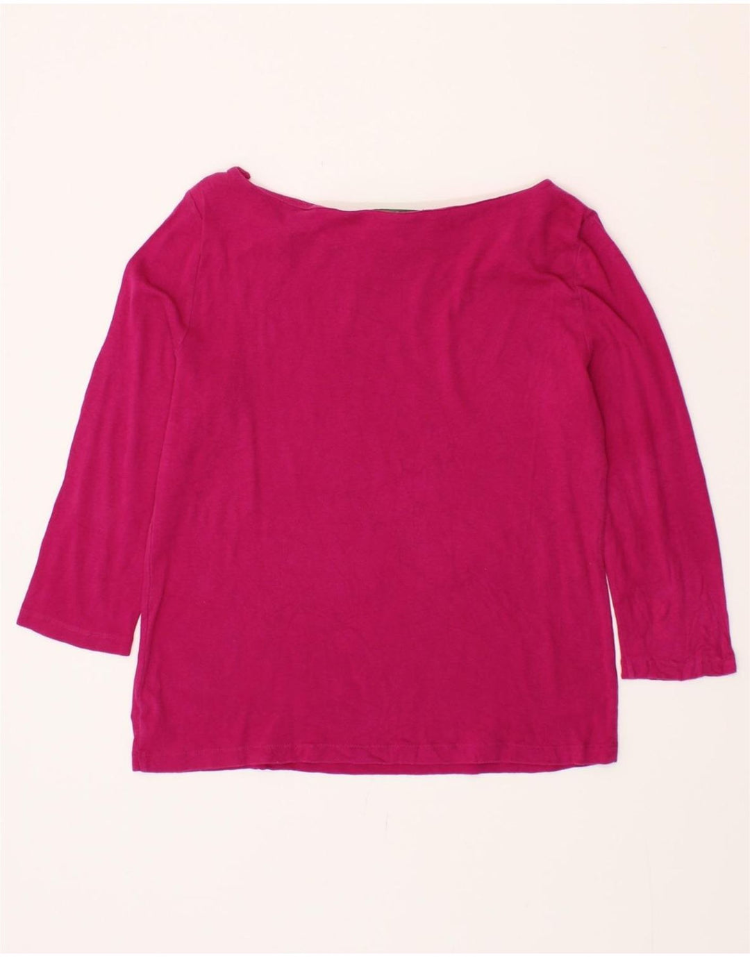 RALPH LAUREN Womens Top 3/4 Sleeve UK 14 Medium Pink Cotton Vintage Ralph Lauren and Second-Hand Ralph Lauren from Messina Hembry 