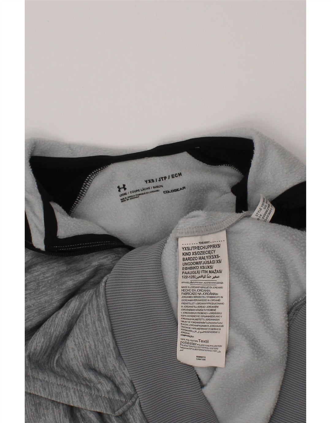 UNDER ARMOUR Drenge Cold Gear hættetrøje 6-7 år XS Grå Colourblock