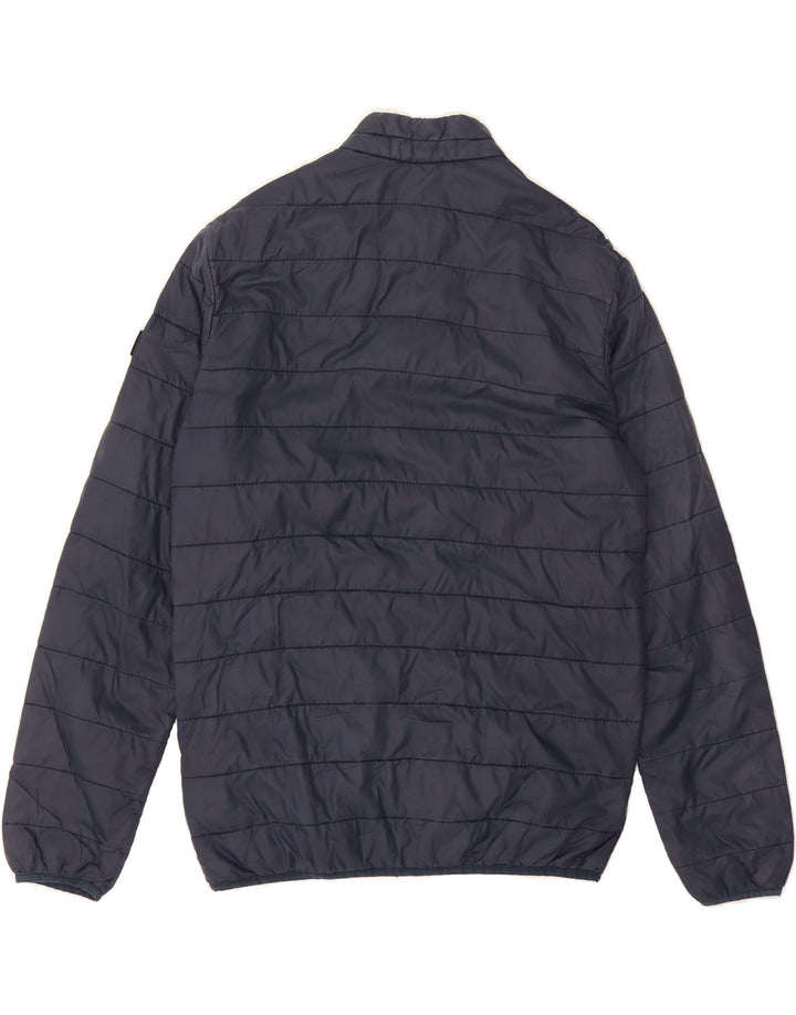 JACK & JONES Mens Padded Jacket UK 38 Medium Navy Blue Nylon Vintage Jack & Jones and Second-Hand Jack & Jones from Messina Hembry 