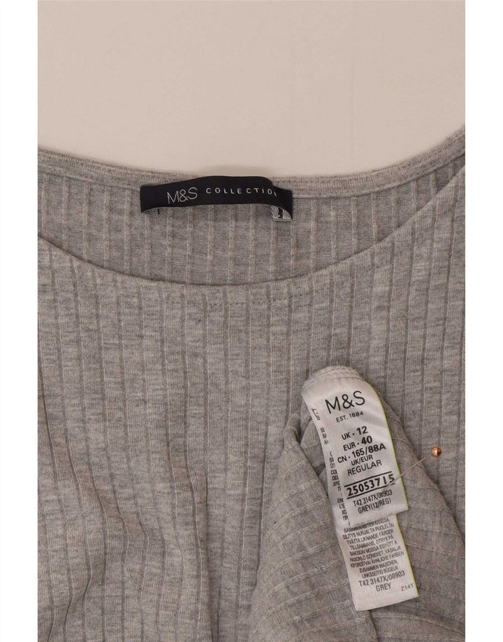 Marks & Spencer Dame Ærmeløs Bodycon Dress UK 12 Medium Grey Viscose