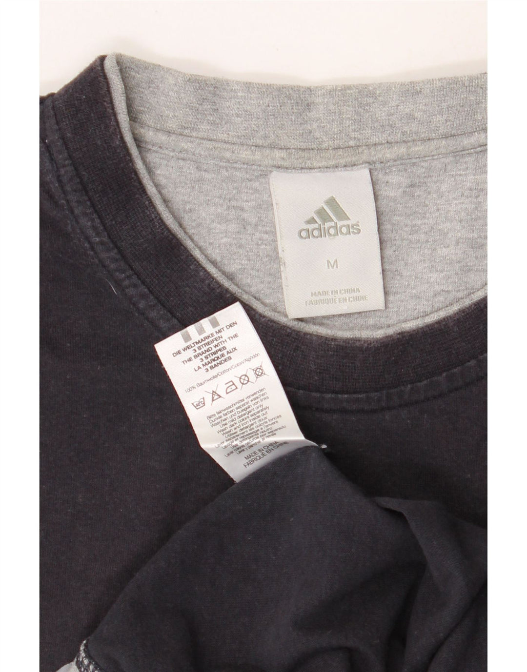 ADIDAS Mens Graphic T-Shirt Top Medium Navy Blue Cotton Vintage Adidas and Second-Hand Adidas from Messina Hembry 