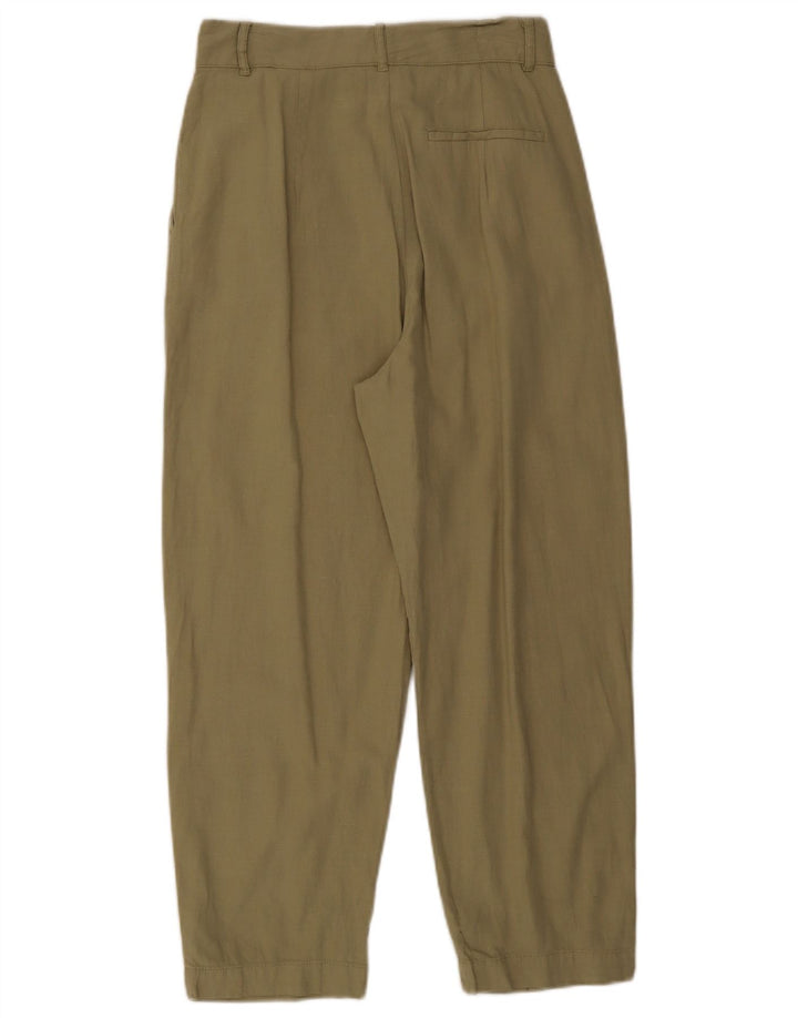 Zara Dame Pegged Chino Bukser Medium W28 L25 Khaki Bomuld