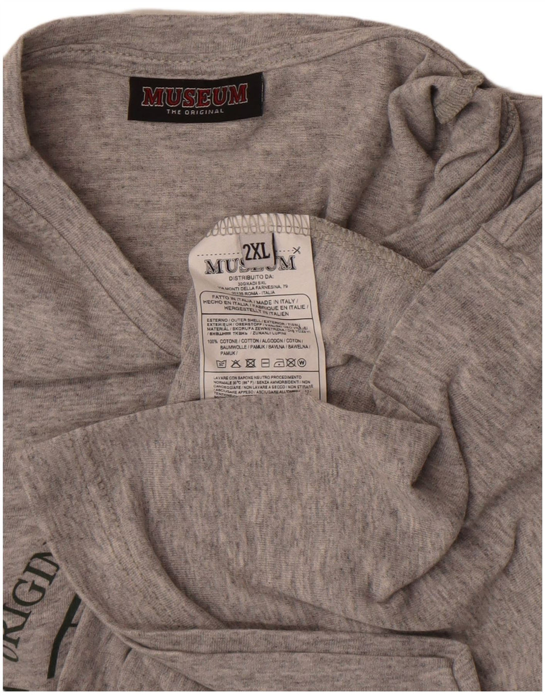 Museum Herre Grafisk T-Shirt Top 2XL Grå Bomuld