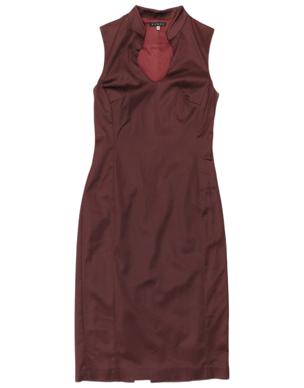 Coast Womens Sleeveless Bodycon Dress UK 12 Medium Burgundy Acetate