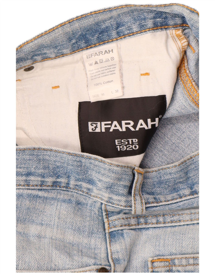 Farah Straight Jeans til mænd W36 L32 blå bomuld