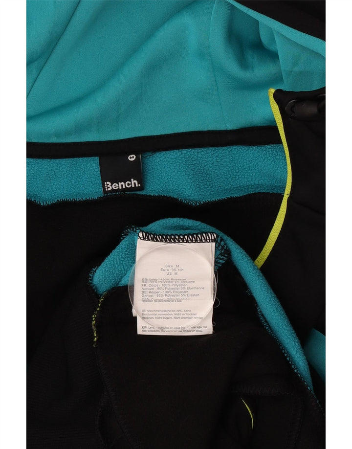 Bænk Hættetrøje med lynlås til mænd Medium Sort Colourblock Polyester