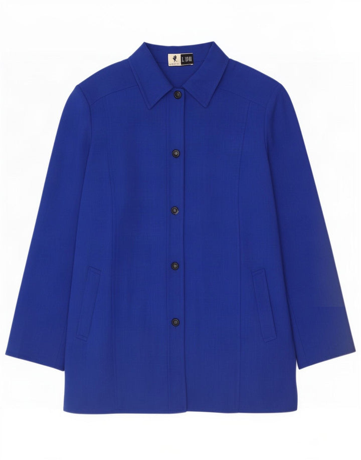 Vintage Womens 5 Button Blazer Jacket IT 48 XL Blue Virgin Wool
