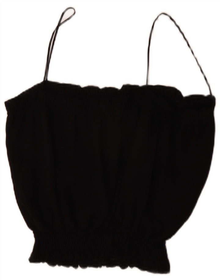 Zara Dame Cami Top UK 16 Large Black Polyester