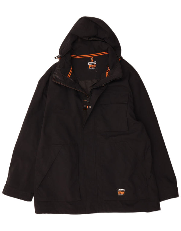 Timberland Herre Hooded Windbreaker Jacket UK 44 2XL Sort Polyamid