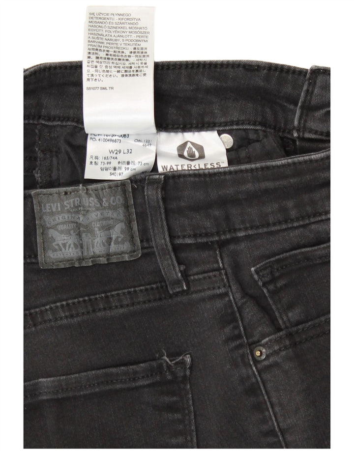 LEVI'S Dame 725 High Rise Bootcut Jeans W29 L32 Sort Bomuld