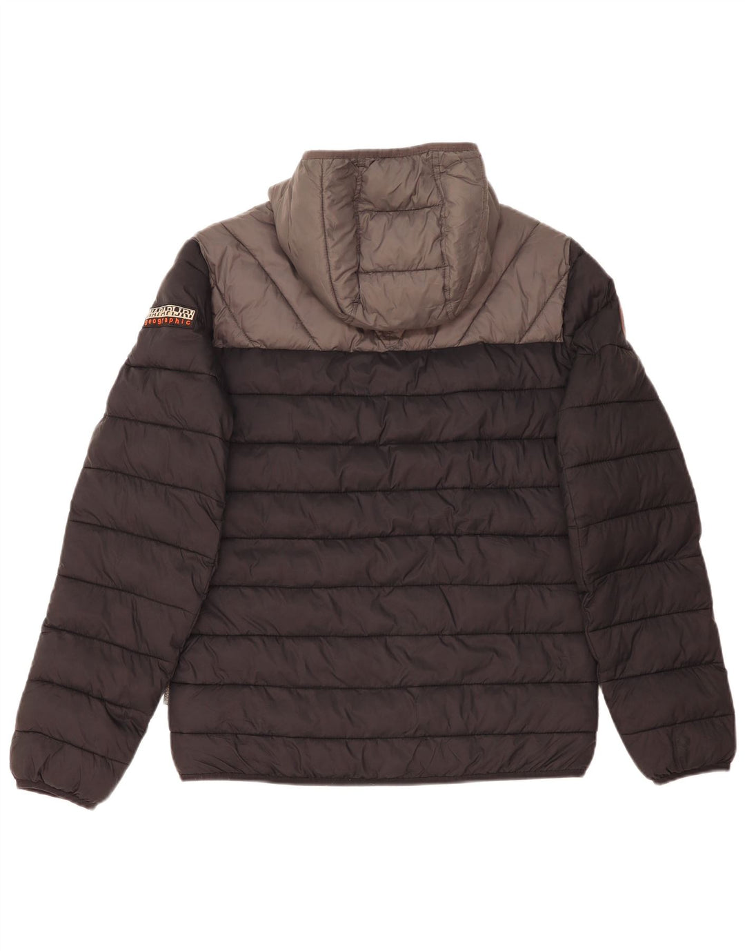 Napapijri Herre hættepolstret jakke UK 38 Medium Black Colourblock