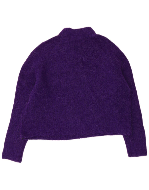 Superdry Womens Crop Turtle Neck sweater UK 10 Small Purple
