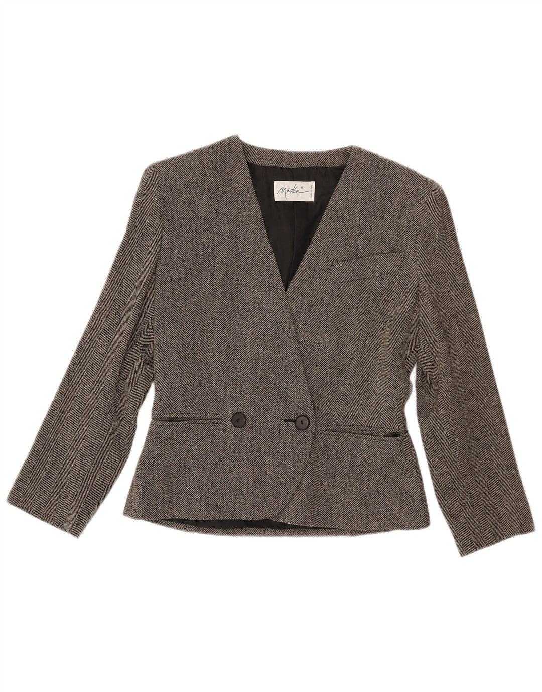 Maska Dame Dobbeltradet Blazer Jacket IT 42 Medium Grey Sildeben