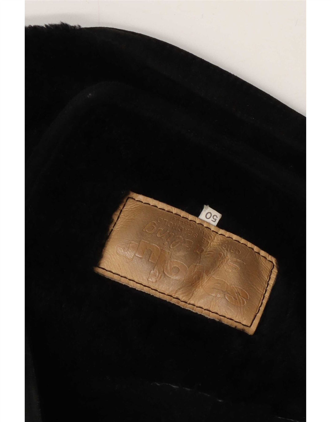 Vintage Dame Shearling Jacket IT 50 2XL Sort