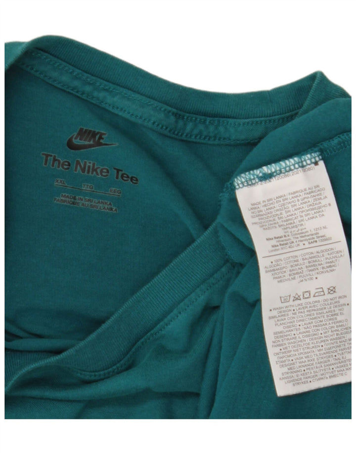Nike T-shirt top til mænd 2XL turkis bomuld