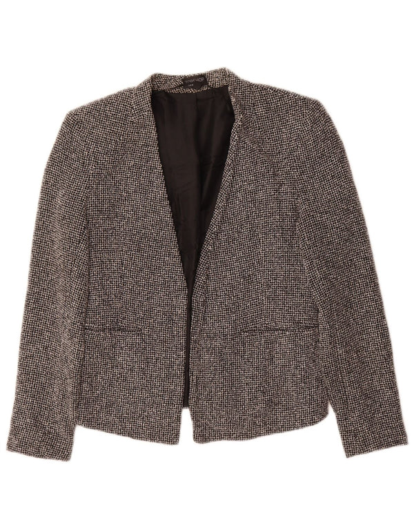 Topshop Womens Open Blazer Jacket UK 10 Small Black Ternet Bomuld