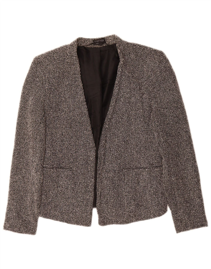 Topshop Womens Open Blazer Jacket UK 10 Small Black Ternet Bomuld