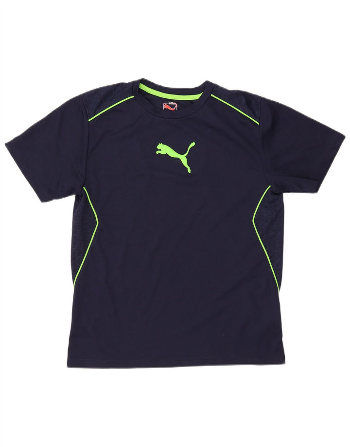 Puma drenge grafisk t-shirt top 11-12 år stor marineblå stribet polyester