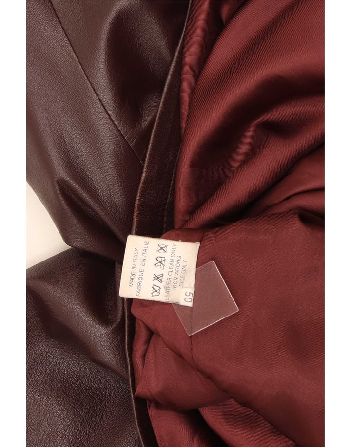 Basetti Dame Læder Frakke IT 50 XL Brun Læder