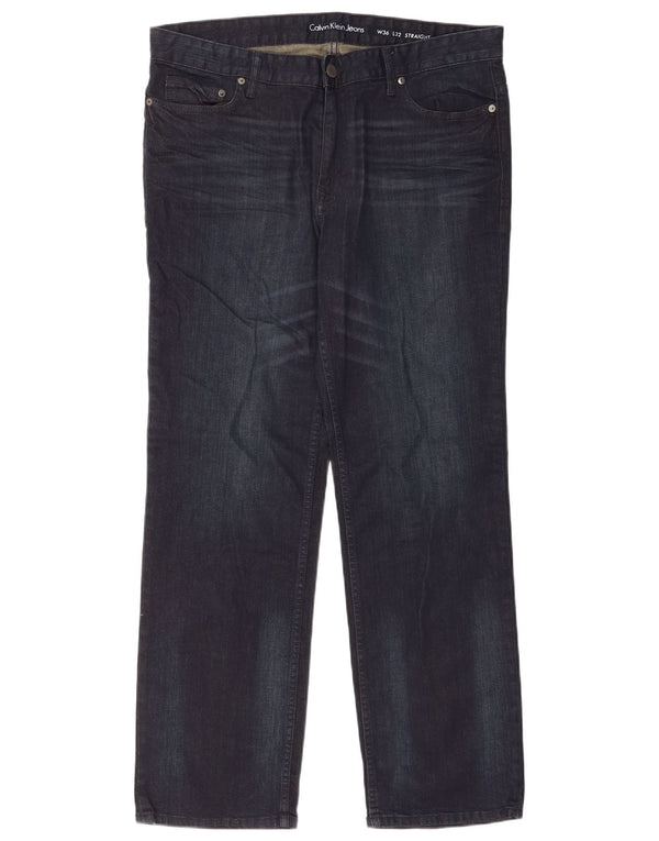 Calvin Klein Straight Jeans til mænd W36 L32 Marineblå Bomuld