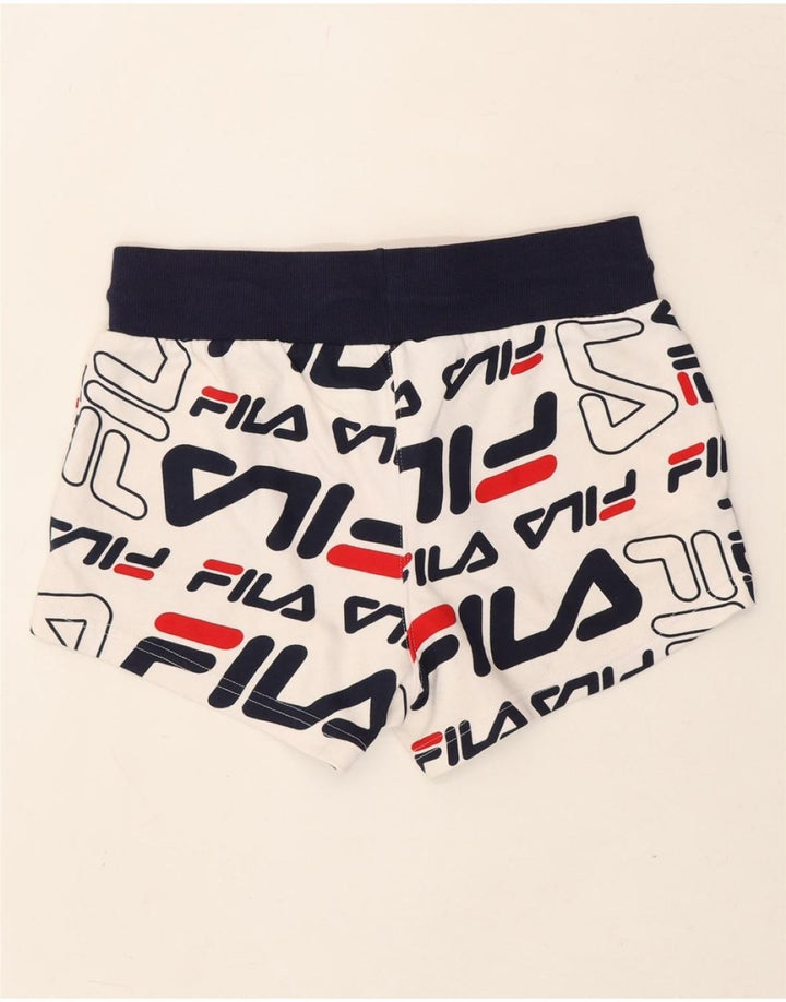 FILA Womens Graphic Sport Shorts UK 12 Medium Yellow Cotton Vintage Fila and Second-Hand Fila from Messina Hembry 