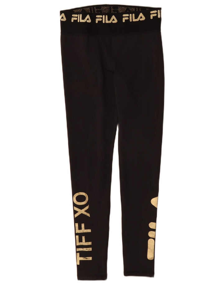 Fila Womens Grafiske Leggings UK 10 Small Black Polyester Sports