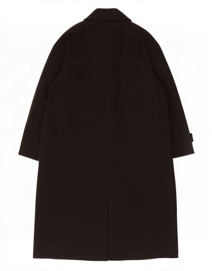 Zara Dame Dobbeltradet Frakke UK 14 Medium Sort Polyester