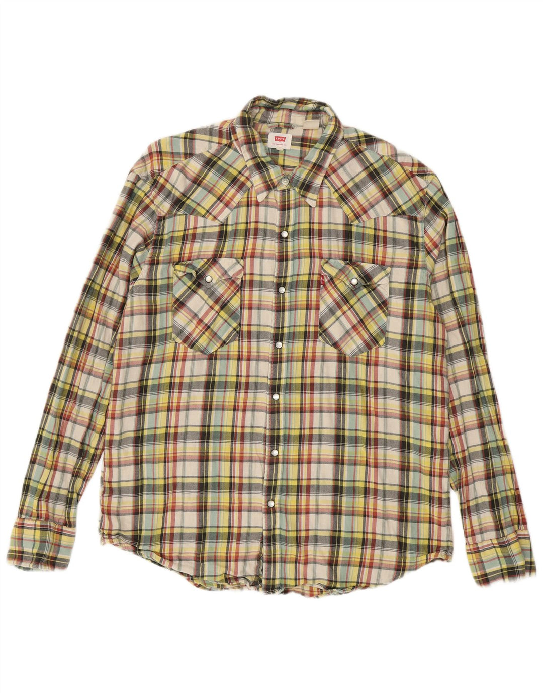 Levi's herre flannelskjorte XL flerfarvet ternet bomuld