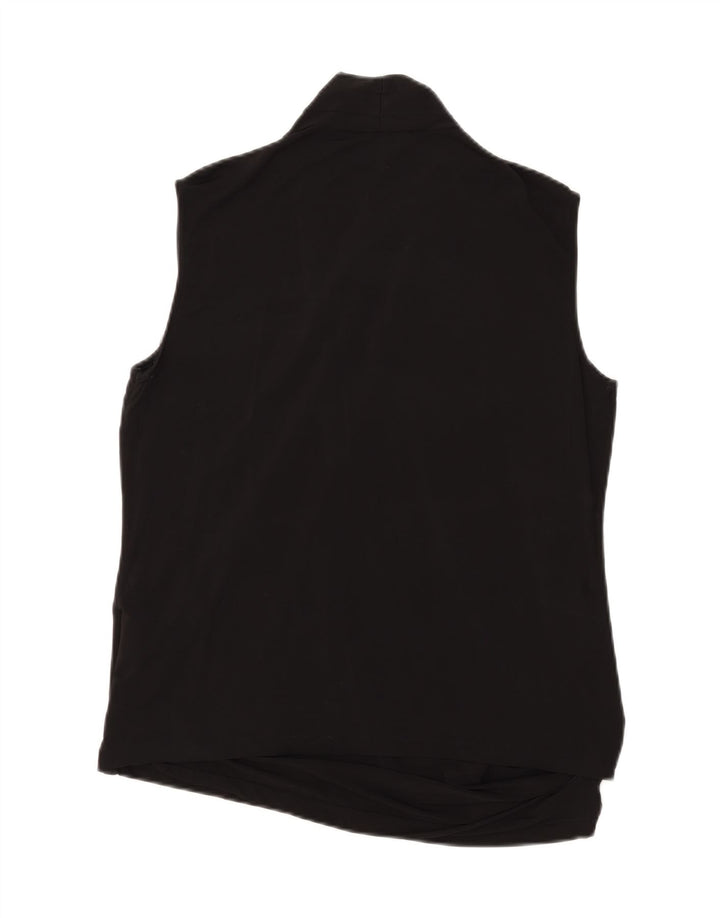 Max Mara Dame ærmeløs bluse Top UK 20 2XL Sort Viscose