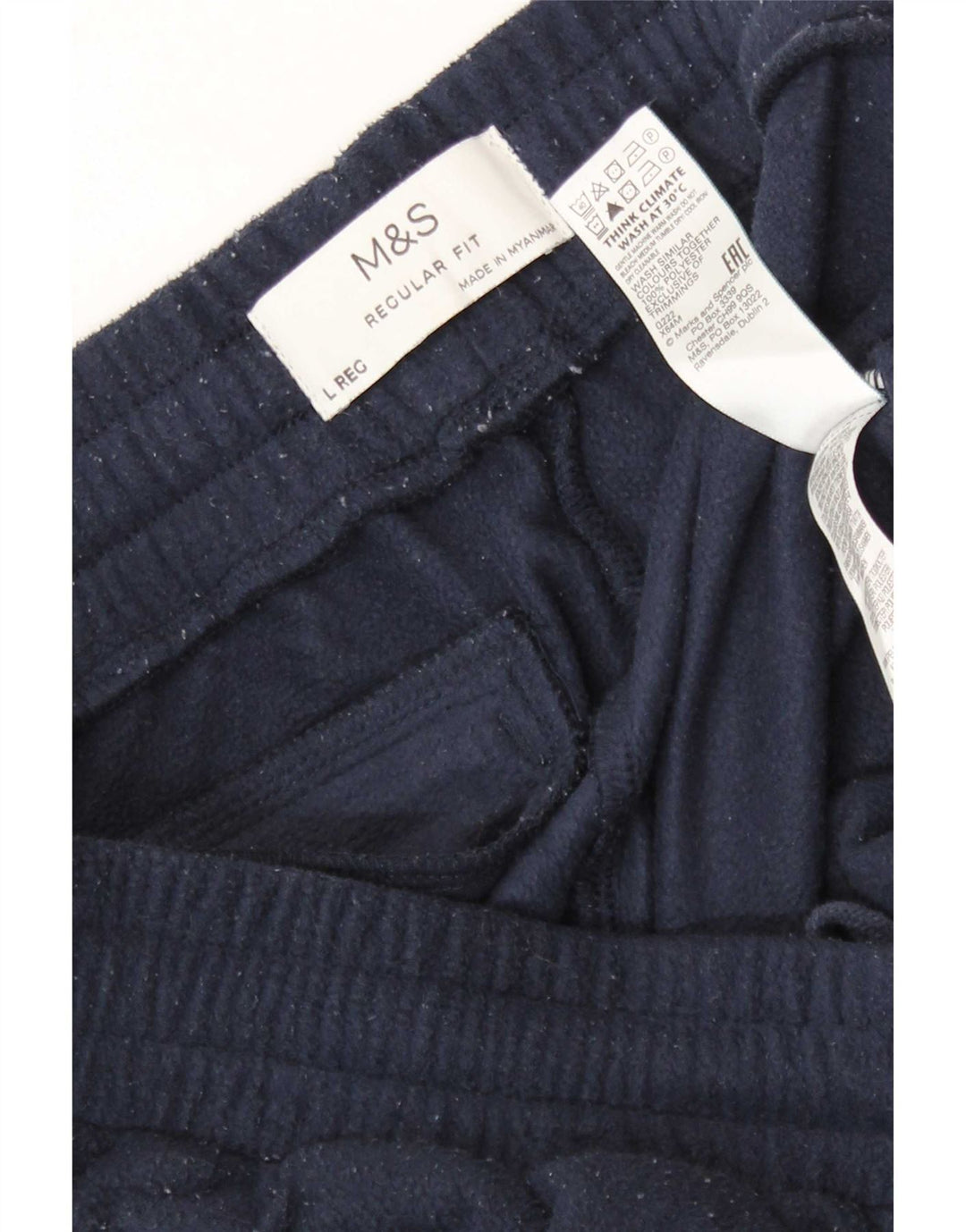 Marks & Spencer Herre Regular Fit Fleece træningsdragt Bukser Large Navy Blue