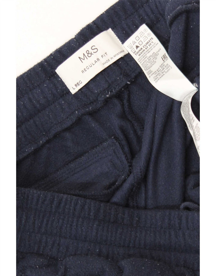 Marks & Spencer Herre Regular Fit Fleece træningsdragt Bukser Large Navy Blue
