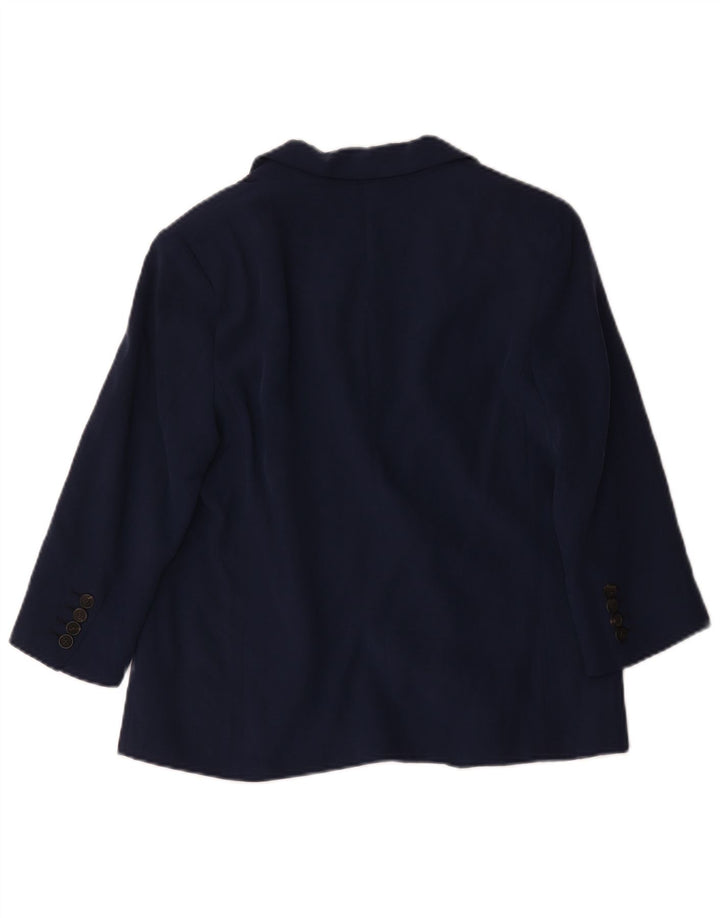 Zara Dame 3/4 ærmet åben blazerjakke UK 14 Medium Navy Blue