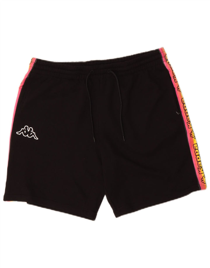 Kappa Herre grafiske sportsshorts Medium Sort Colourblock Bomuld