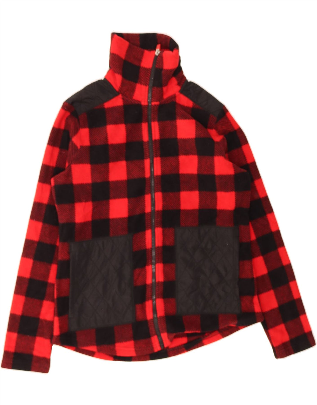 CHAPS Womens Fleece Jacket UK 10 Small Red Gingham Polyester Vintage Chaps and Second-Hand Chaps from Messina Hembry 