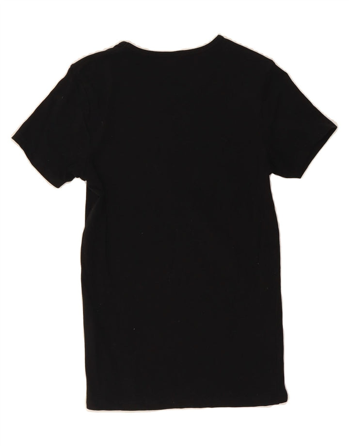 BENETTON Womens T-Shirt Top UK 10 Small Black Cotton Vintage Benetton and Second-Hand Benetton from Messina Hembry 