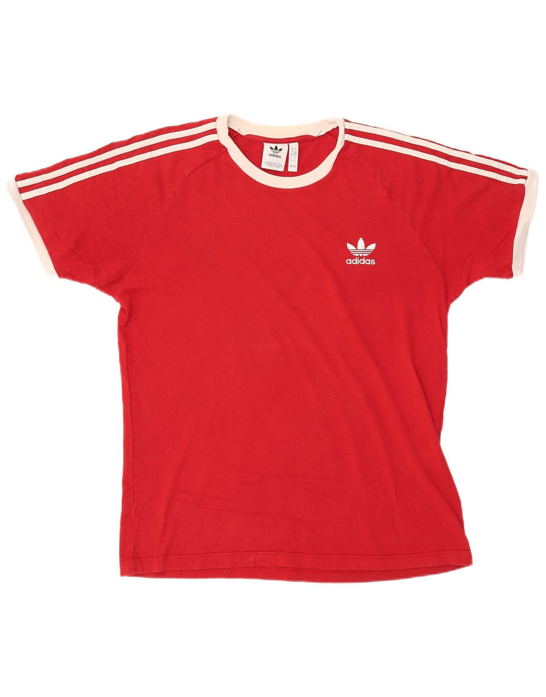 ADIDAS Herre T-Shirt Top Stor Rød Bomuld