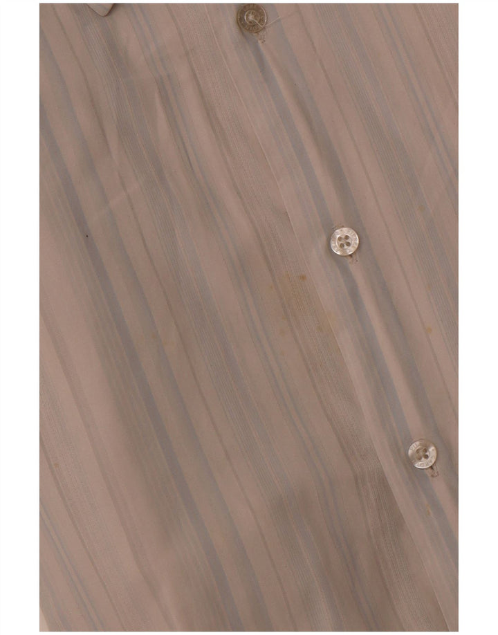 PIERRE CARDIN Kortærmet herreskjorte 2XL blå stribet bomuld