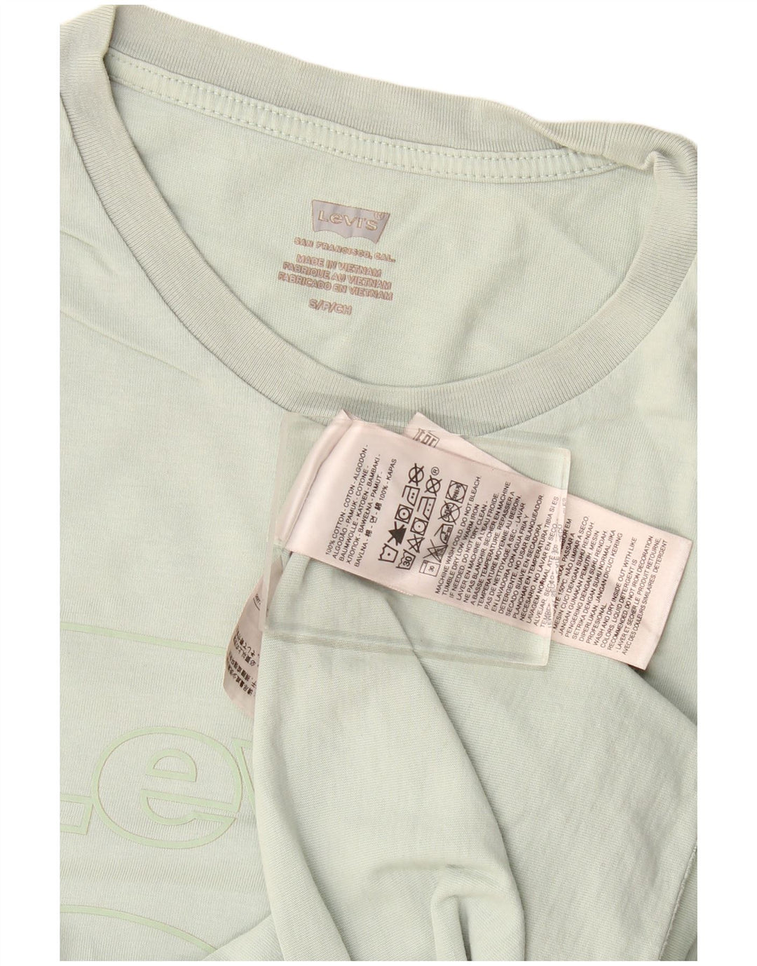 Levi's Dame Grafisk T-Shirt Top UK 10 Small Khaki