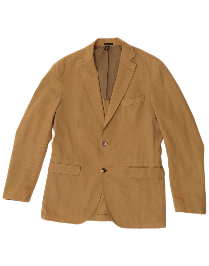 Massimo Dutti Herre 2-knaps blazerjakke EU 48 Medium Khaki Bomuld