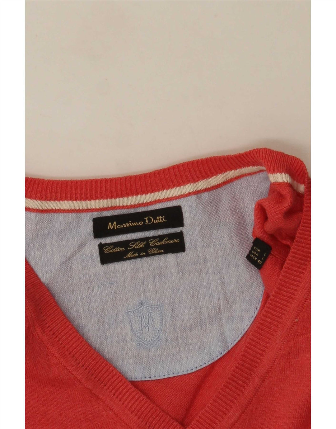 Massimo Dutti Herre V-hals sweater Stor rød bomuld