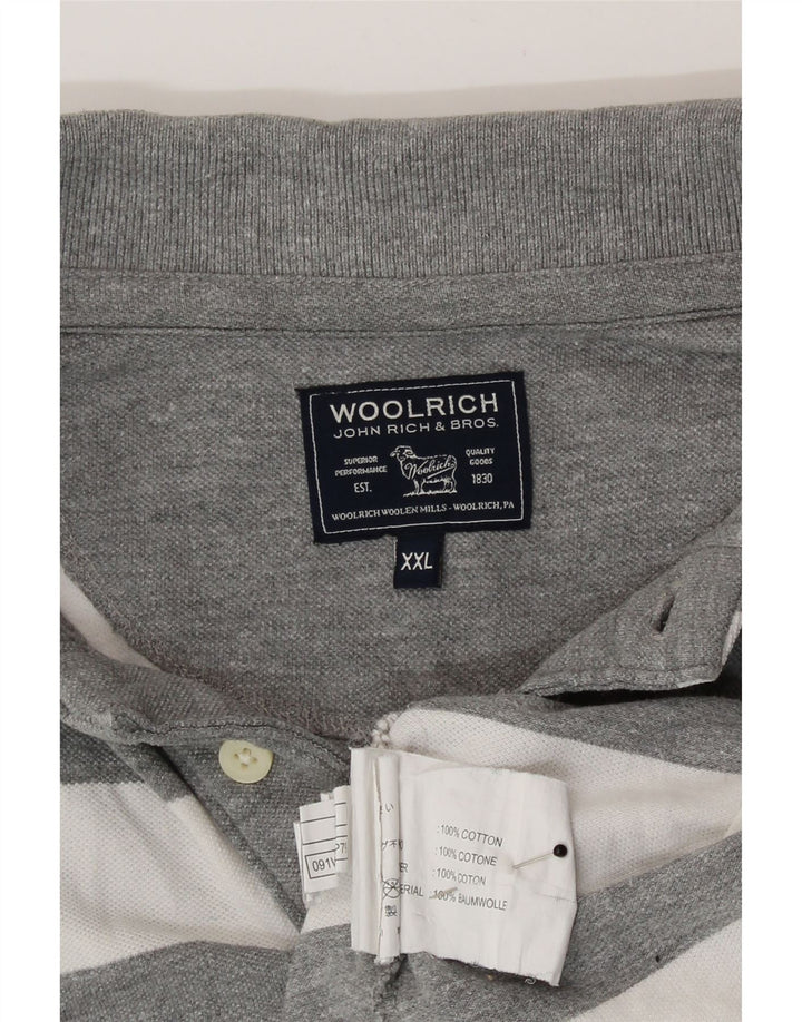 Woolrich herre poloshirt 2XL gråstribet bomuld