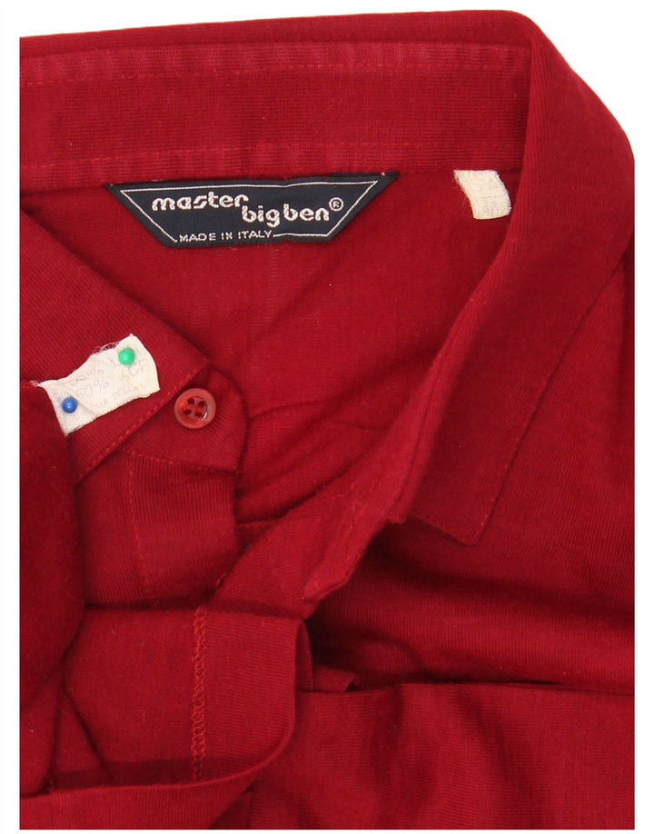 VINTAGE Pullover til mænd str. 40 15 1/2 Medium Red Virgin Wool