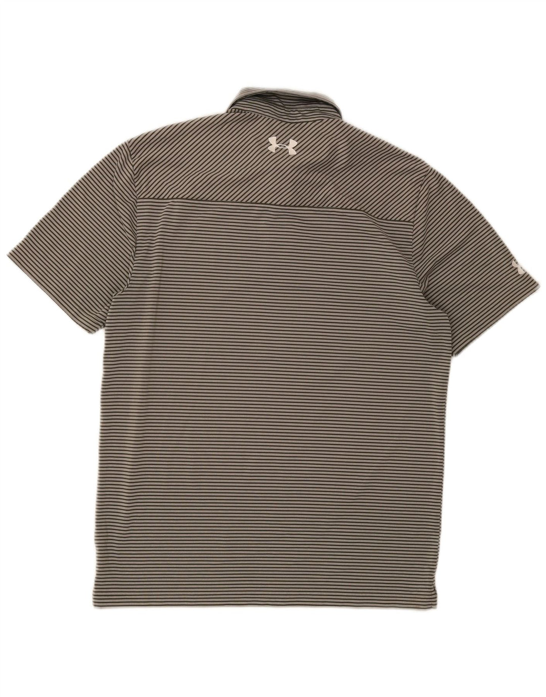 Under Armour Herre Heat Gear Polo Shirt Medium Grey Pinstripe
