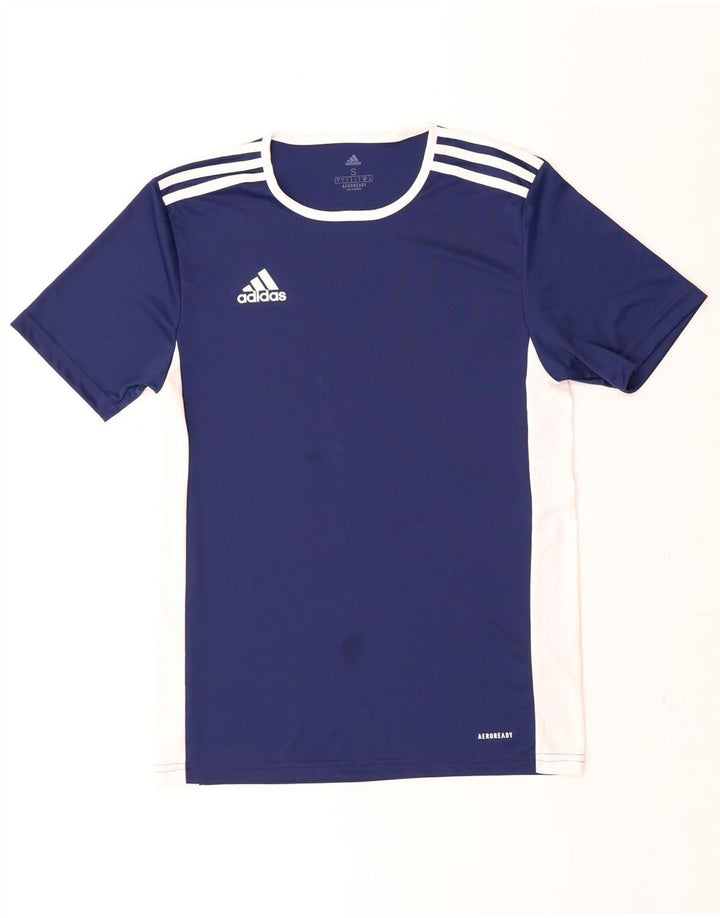 Adidas Aeroready T-Shirt Top Small Navy Blue Colourblock Polyester til mænd