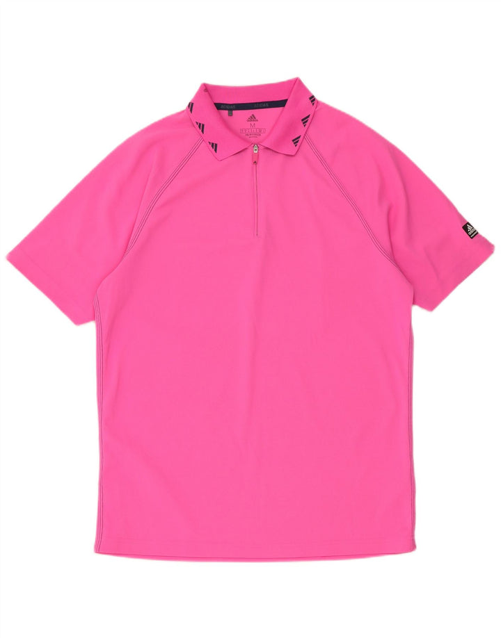 ADIDAS Mens Primegreen Polo Shirt Medium Pink Polyester