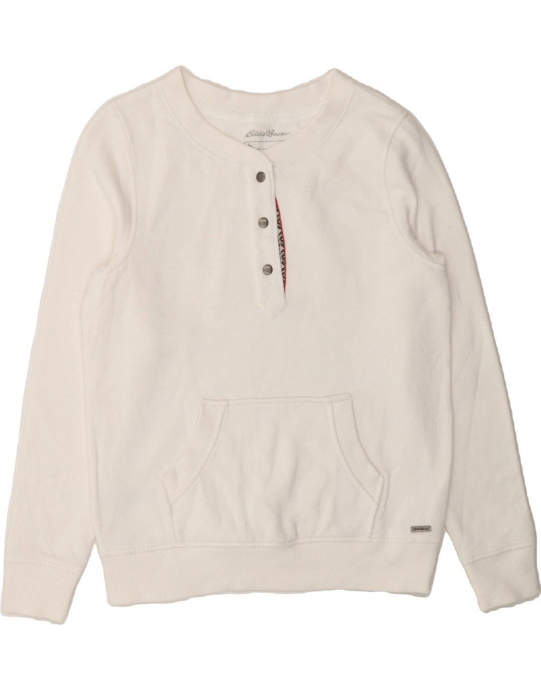 EDDIE BAUER Womens Sweatshirt Jumper UK 14 Medium White Cotton Vintage Eddie Bauer and Second-Hand Eddie Bauer from Messina Hembry 