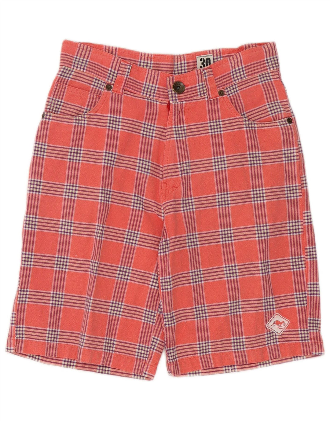 Vintage Herre Casual Shorts W30 Medium Pink Ternet bomuld